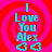 A four- of identical pixelated icons with cyan text "I Love You Alex" over red and pink spiral backgrounds, each containing two cyan heart symbols