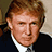 Pixelated image of a person with light brown hair in dark suit and white shirt, red text 'your fired!' on black background.