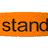 Orange rectangular and circular icons display 'stand 53k' text in black, with variations including a ring-shaped icon showing the same phrase.
