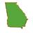 Green shape with brown and orange pixelated border on gray background, resembling a simplified map outline.
