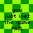 Pixelated green and yellow checkered background with repeated text "you just lost the game FAIL" in black pixel font.
