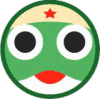 Five circular cartoon faces with distinct color schemes and accessories arranged in a two- on gray background