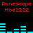Red 'Runescape Mod2222' text and cyan bar graphs on black background, with two identical horizontal sections stacked vertically.