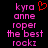 Pixelated text in pink and red on black background, with a red heart symbol above the first line of text.