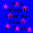 Blue background with pink stars and black pixelated text reading "im a midget! hear me roar!! i <3 lori" repeated twice.