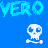 Pixelated blue background with white skull-and-crossbones symbols and cyan text fragments arranged in a contact sheet layout.