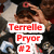 A person in a black jacket and white shirt adjusts a black cap with a red circular logo, with red text reading "Terrelle Pryor #2" overlaid on the image.