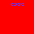 Four identical blue pixelated text strings 'essa' arranged in a on a solid red background