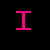A pixelated image with a black background showing pink text and heart symbol above a person's headshot.