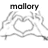 Animated icon shows hands forming a heart shape with text changing from 'mallory' to 'and' to 'connor' across frames.