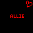 Red pixelated heart symbol above two identical red text labels on a black background.