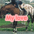 A horseback rider with two horses, one brown and one white, in a grassy field with text overlays changing across frames.