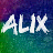 A 48x48 pixel buddy icon displaying the text 'ALIX' in two animated frames with a gradient background transitioning from purple to green.