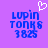 Pixelated blue text on purple background with white heart symbol above left side.