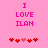 Pink background with pixelated text 'I LOVE ILAN' and a of red hearts below, where one heart changes color between frames