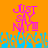 Two identical pixelated 'Just Say N.Y.' text icons with blue and green wave-like patterns below, set against an orange background.