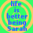 Four identical pixelated text-based images arranged in a on a bright green background with yellow circular patterns