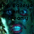 Pixelated character with blue eyes and mouth, wearing dark clothing against a greenish background, displaying sequential text overlays.