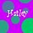 Purple background with green and blue circles; white text 'Kaley' appears in four locations.