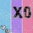 Pixelated icon with three vertical color bands and two small heart shapes on the left side.