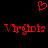 Red pixelated text and heart symbol on black background, two identical instances of 'Virgina' with a red heart above them.
