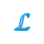 identical blue stylized 'L' shapes on a gray background, each with a glossy effect and subtle gradient shading