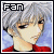 Pixelated anime-style character with silver hair and red clothing, showing slight head position shift