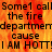 Pixelated text on a fiery orange-red background with repeated phrases and a gray rectangle overlay.
