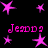 Pink star shapes and repeated text 'Jespp?' on a black background with pixelated rendering.