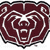 Maroon shield-shaped icon with white stylized bear head design, featuring circular eyes, a nose, and a mouth, bordered by a black and white pixelated edge.