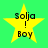 Four identical yellow star-shaped icons with black text "Solja! Boy" on a green background, arranged in a