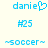 Pixelated blue text and symbols on a light background, showing two variations of the same icon with one version including a heart symbol.