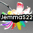 A pixelated icon with a white bird-like figure holding a rainbow-colored object against a gray background, overlaid with the text 'Jemmas22' in black and white.