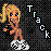 Pixelated 47x47 static buddy icon featuring a blonde stick figure running on a soccer ball with "Track" text in light blue pixels against a black-and-white checkered background.