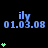 Blue 'ily' text and date '01.03.08' above green star icons on black background, with varying star counts per frame.