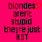 Pixelated text on bright pink background with red heart symbol above 'blondes' in left ; identical right lacks the heart