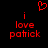 Red pixelated text and heart symbol on black background, with two identical text blocks side-by-side.