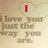 A four- shows a static image with a heart outline and text, where red text changes