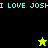 Pixelated image with repeated text and two star icons on a split background.