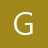 White pixelated letter G on solid brown background with slight anti-aliasing.