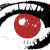 A contact sheet of a 7-frame animated icon featuring stylized red eyes with black eyeliner, blood splatters, and text for the movie 'Night Watch' on a black background.