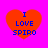 Four red heart shapes on a bright pink background display blue text reading 'I LOVE SPIRO' in pixelated font.
