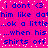 A static image with bright pink background and blue pixelated text repeating phrases about liking someone when shirts are off.