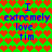 Green background with red heart pattern and blue text reading "I extremely love tim" in two mirrored sections.