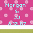 Pixelated pink background with light pink circular patterns, light blue text reading 'Morgan & JJ 8.12.07' centered on the image.