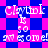 Pixelated text 'Claytink is so awesome!' repeated on a blue and pink checkered background with diamond-shaped patterns.