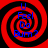 Four identical red and black spiral patterns with blue text reading "U Feel Do Bum?" arranged in a on a black background