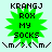 Green starburst-shaped icon with black text reading 'KRANGJ ROX MY SOCKS' and a pixelated symbol below, displayed in two identical frames.