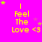 Bright pink background with yellow text reading "I Feel The Love <3" and scattered star symbols in yellow and purple.