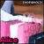 A pink and white cartoon character with blue hair appears in four showing text changes from 'Alice' to 'Alice will be Alice ♡'